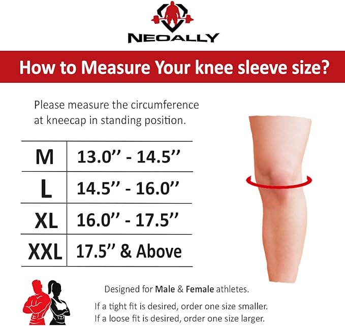 NeoAlly® High Strength Compression Knee Sleeves for Weightlifting
