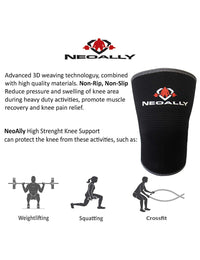 NeoAlly® High Strength Compression Knee Sleeves - No Rip, No Slip Design for CrossFit | NeoAllySports.com