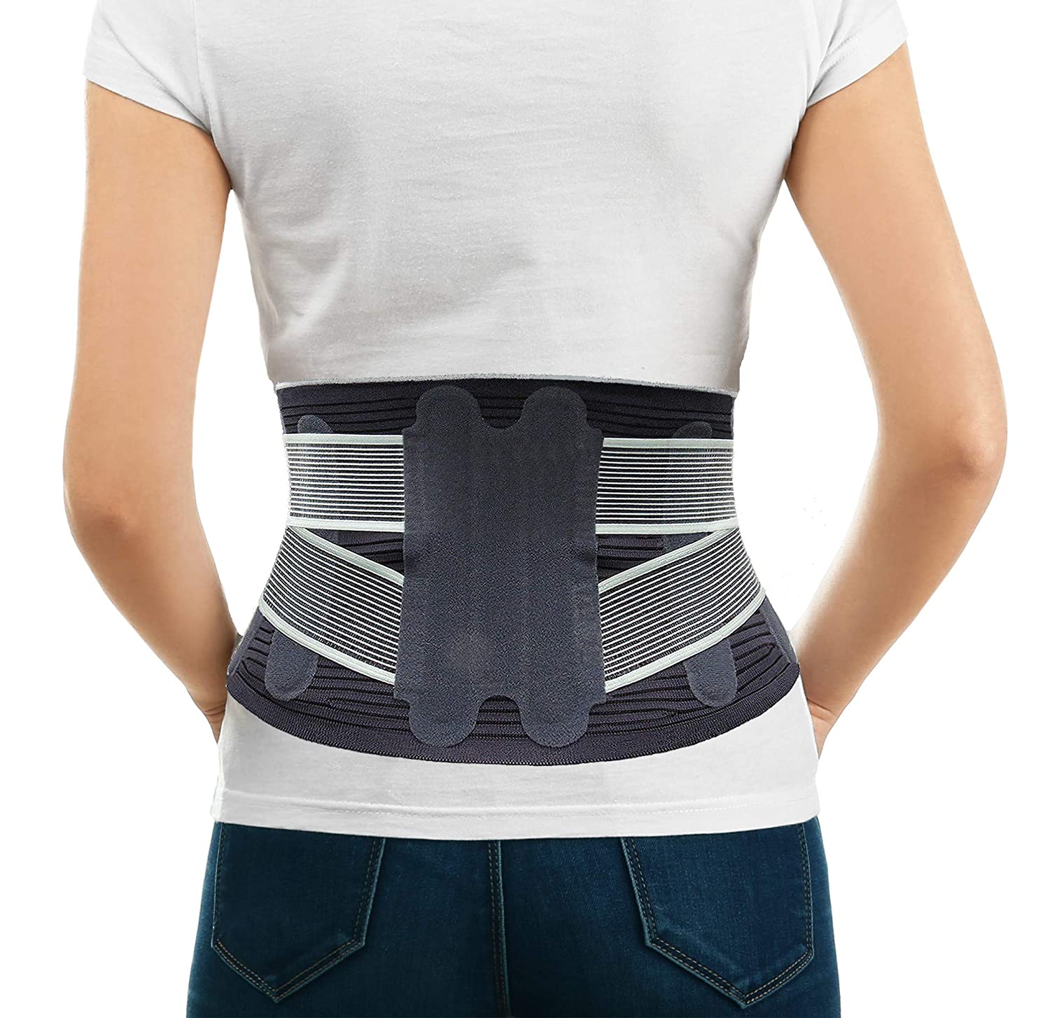 Back Brace for Lower Back Pain, Self-heating Back Support Belt with 4  Stays, Adjustable Waist Strap Man & Woman Lumbar Support Brace to Relief