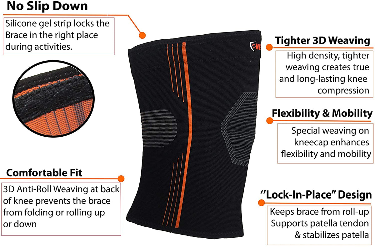 NeoAlly® High Compression Knee Sleeves for Running | Won't Slip, Medical Grade Compression | NeoAllySports.com