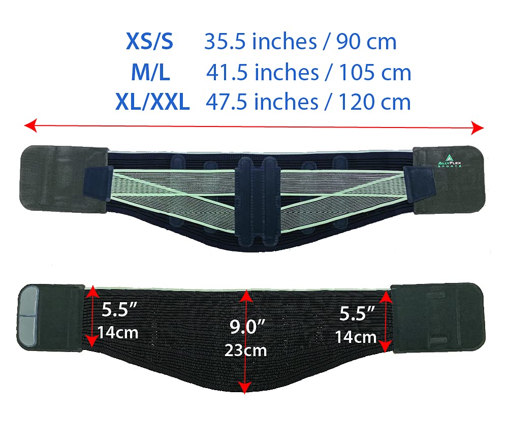 AllyFlex Sports Small Back Brace for Female Lower Back Pain - Breathable Lumbar  Support Belt for Women and Men Slim Fit Under Clothes to Improve Posture  (X-Small/ Small) 